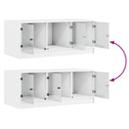 Salontafel Met Glazen Deuren 102X50X42 Cm