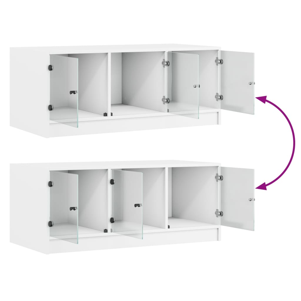 Salontafel Met Glazen Deuren 102X50X42 Cm