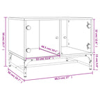 Salontafel Met Glazen Deuren 68,5X50X50 Cm