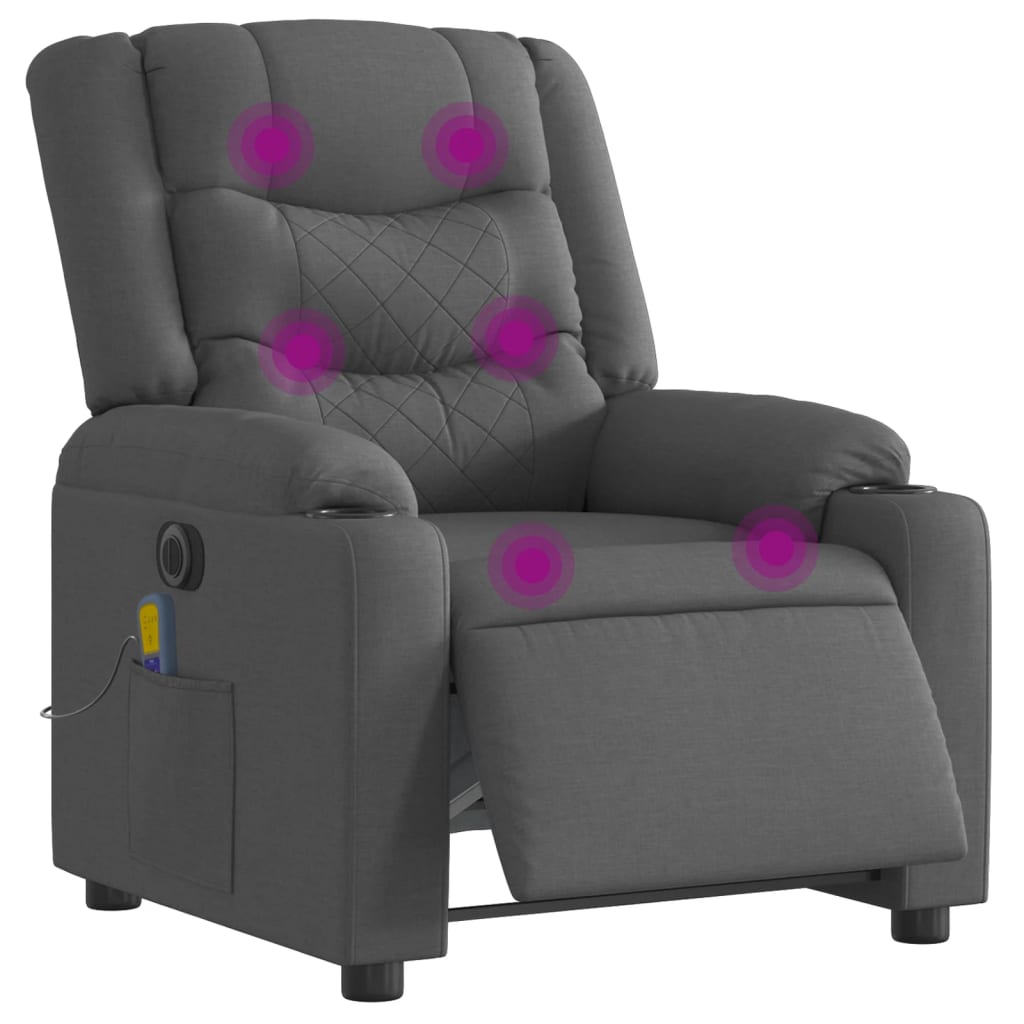 Massagestoel Stof Donkergrijs