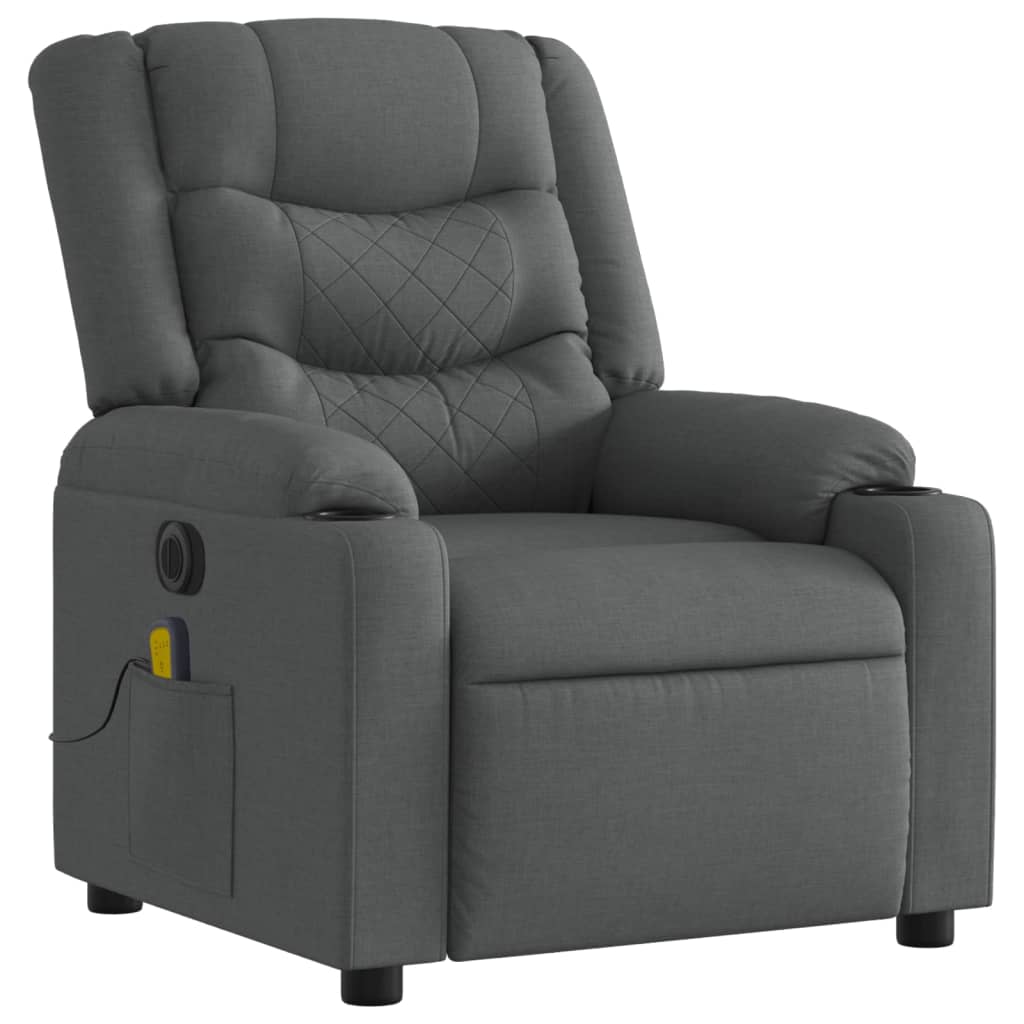 Massagestoel Stof Donkergrijs