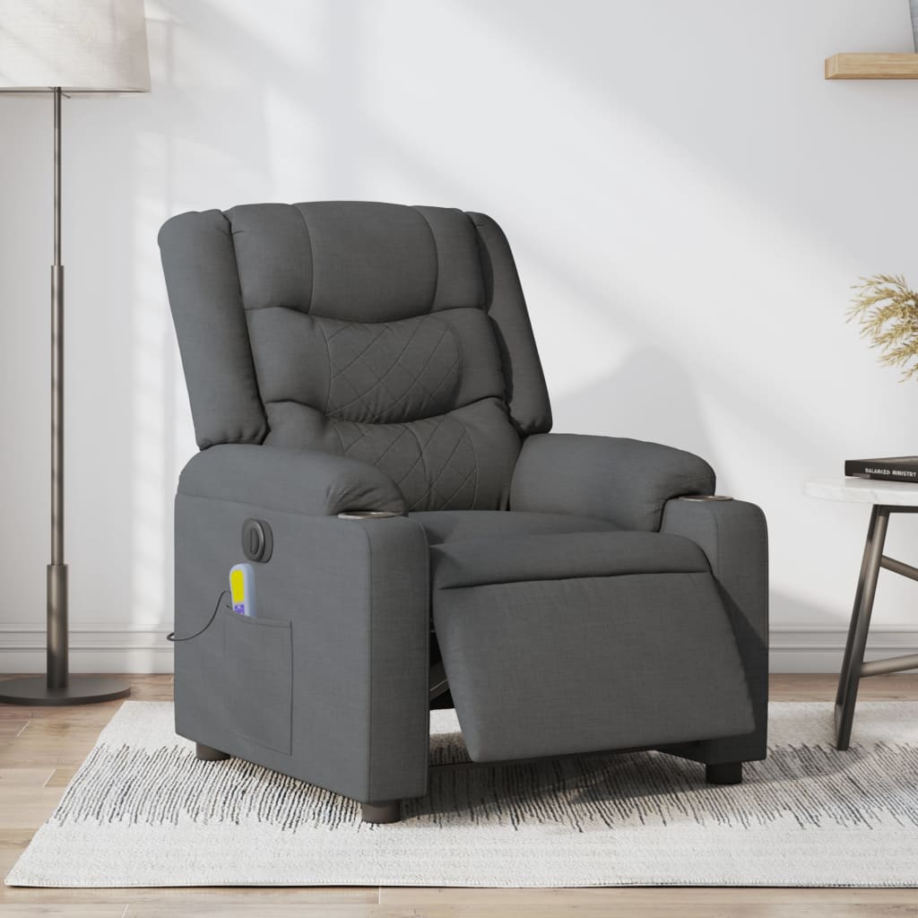 Massagestoel Stof Donkergrijs