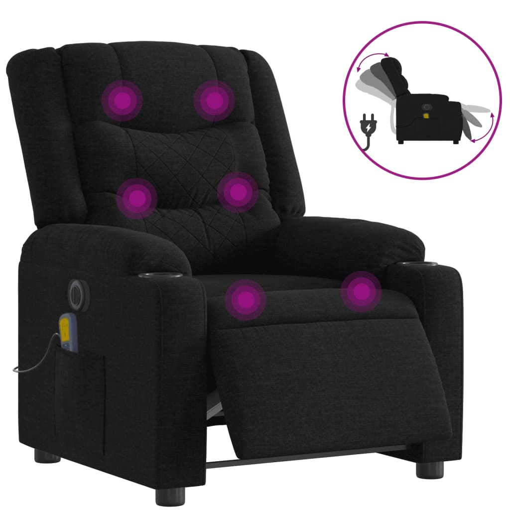 Massagestoel Stof Zwart
