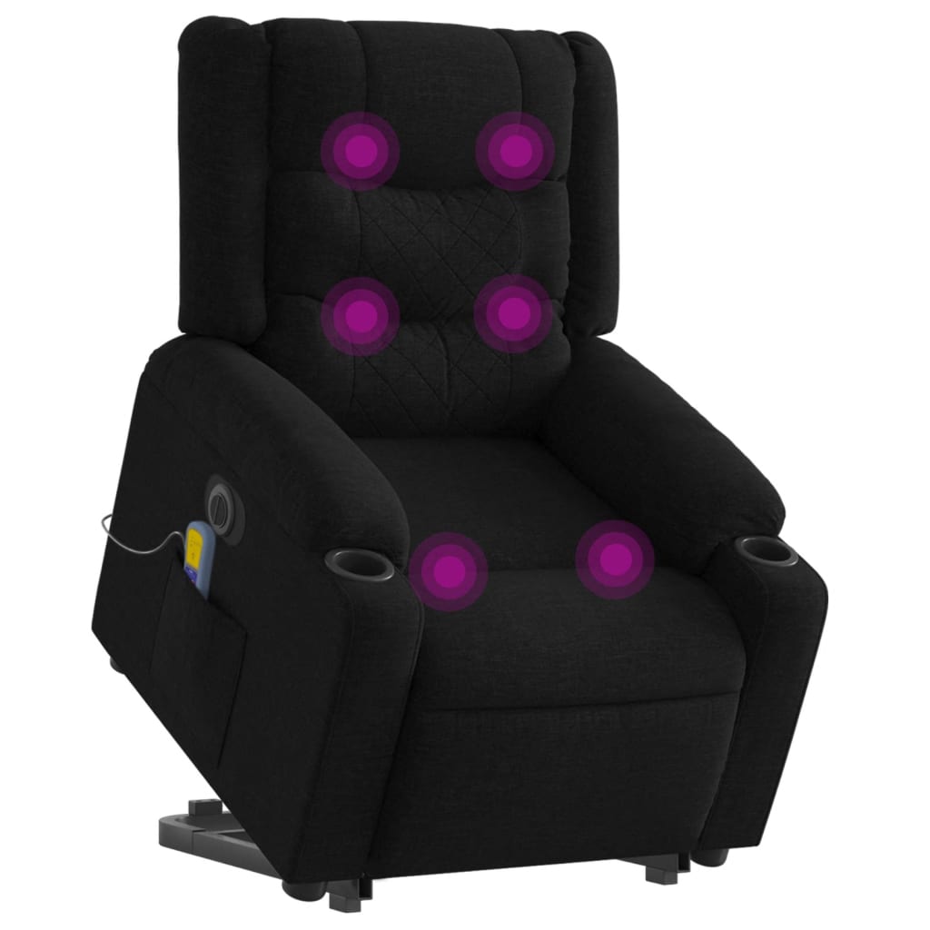 Sta-Op-Massagestoel Stof Zwart