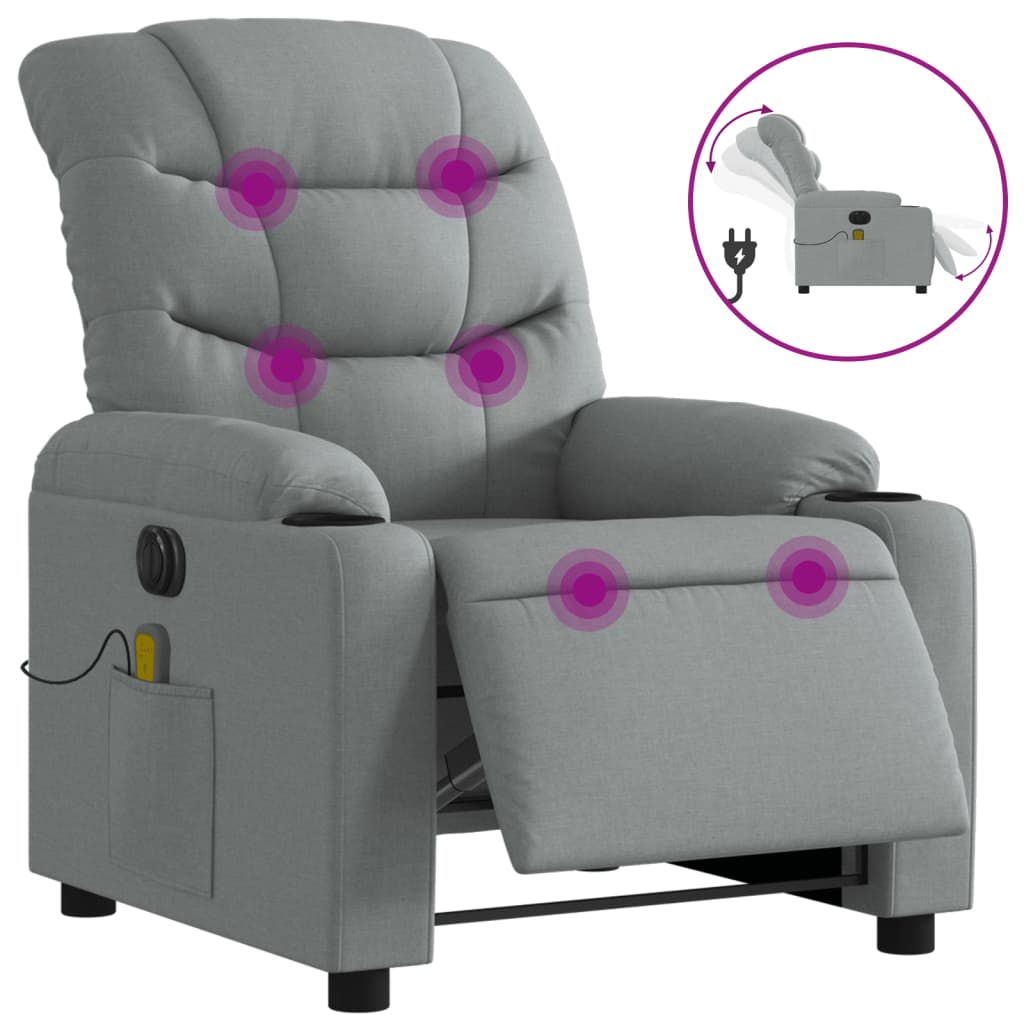 Massagestoel Stof Lichtgrijs
