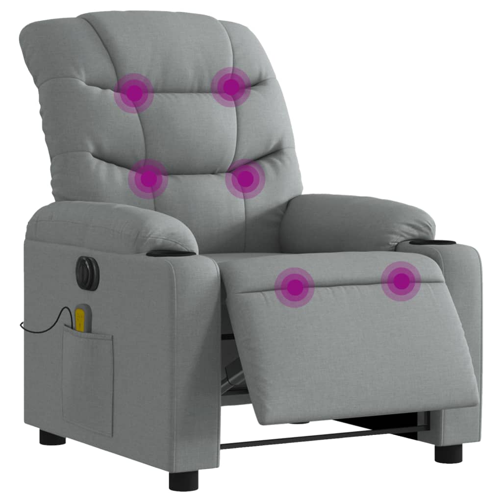 Massagestoel Stof Lichtgrijs