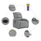 Massagestoel Stof Lichtgrijs