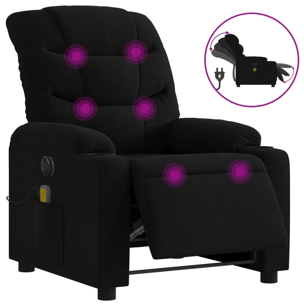 Massagestoel Stof Zwart