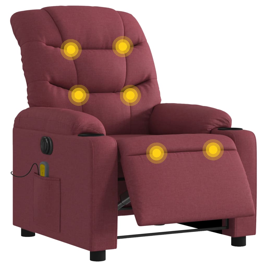 Massagestoel Stof Wijnrood