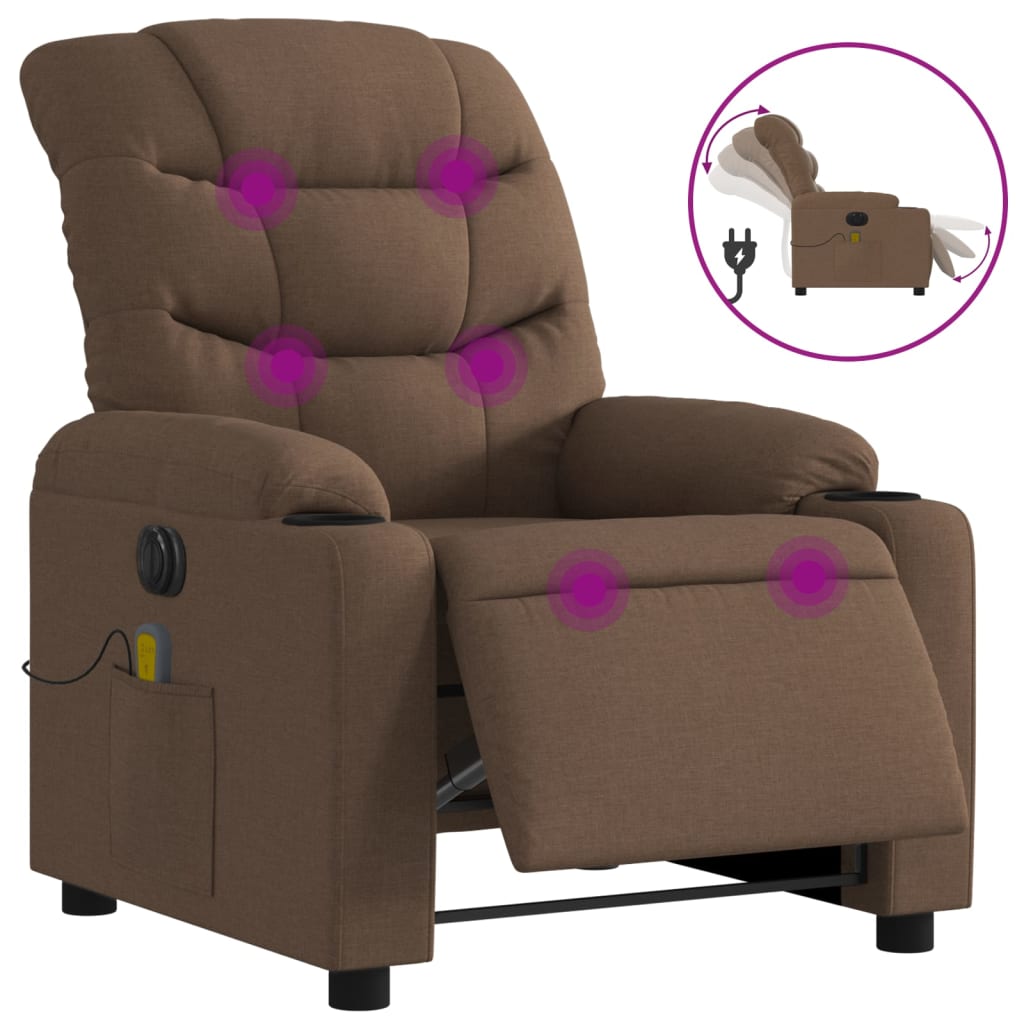 Massagestoel Stof Bruin