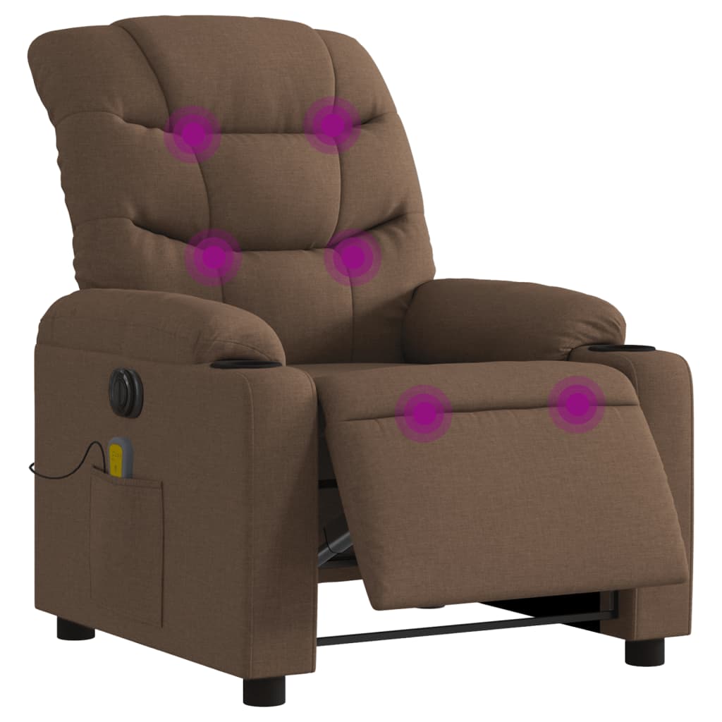 Massagestoel Stof Bruin