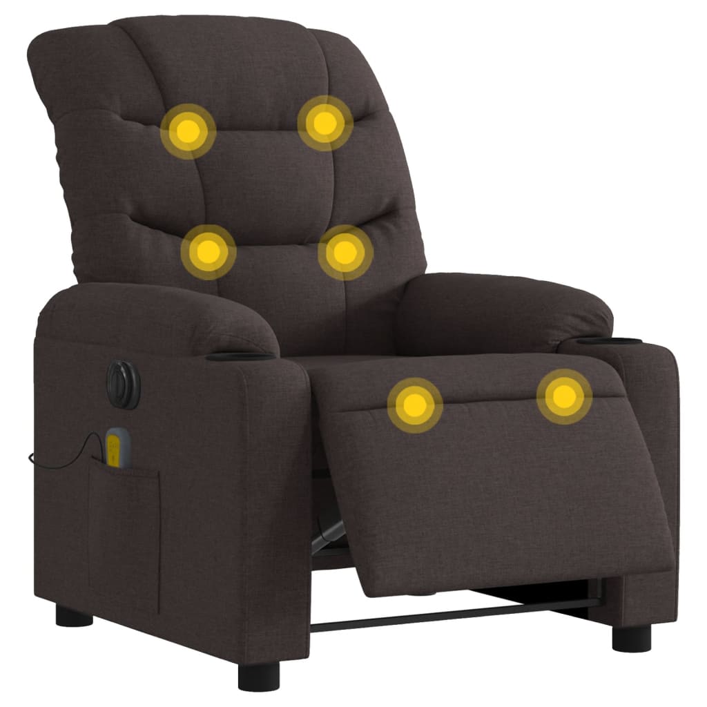 Massagestoel Stof Donkerbruin