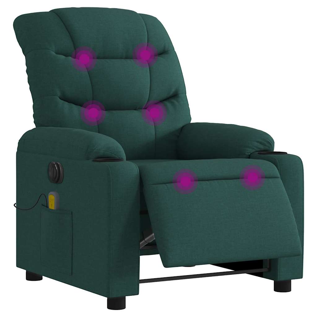 Massagestoel Stof Donkergroen