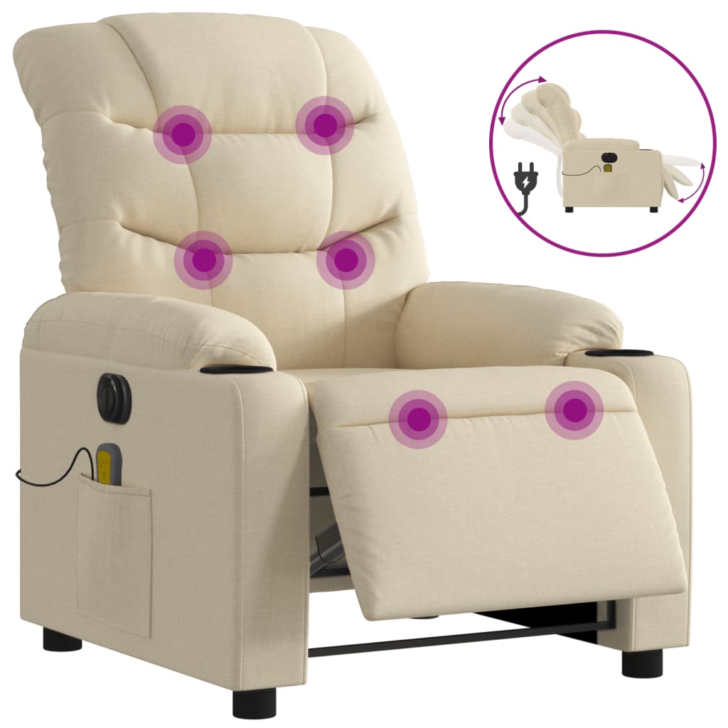 Massagestoel Stof Kleurig Crème