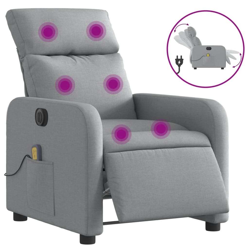 Massagestoel Stof Lichtgrijs
