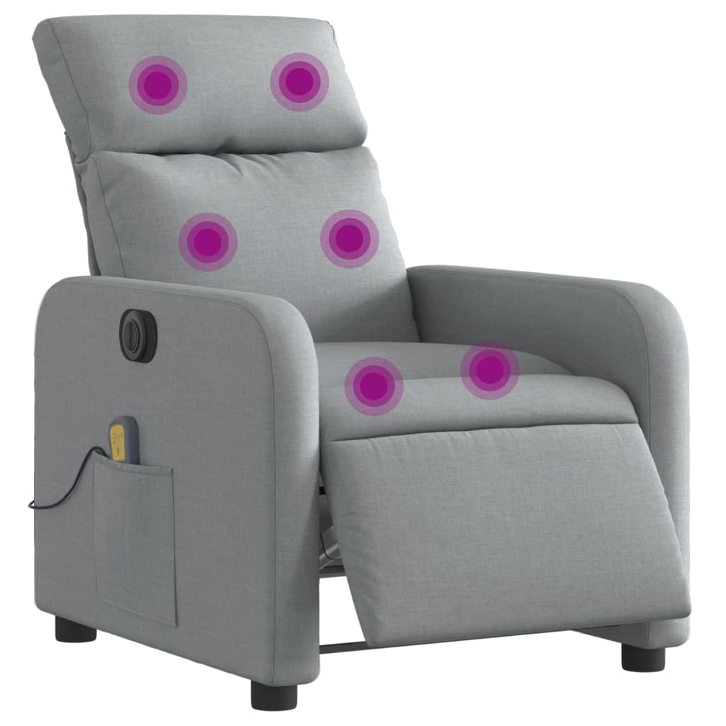 Massagestoel Stof Lichtgrijs