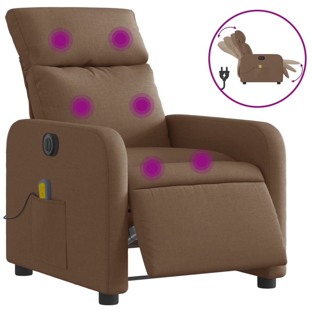 Massagestoel Stof Bruin