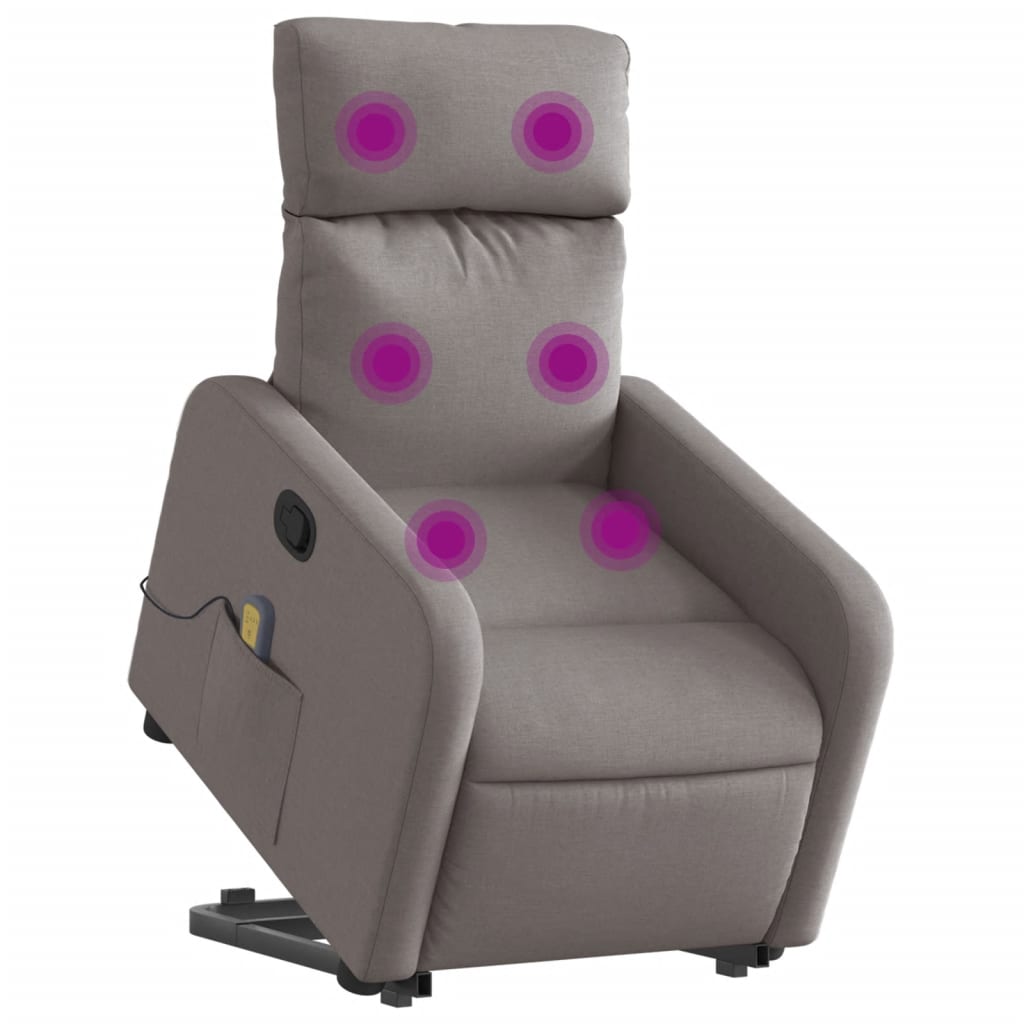Sta-Op-Massagestoel Verstelbaar Stof Taupe
