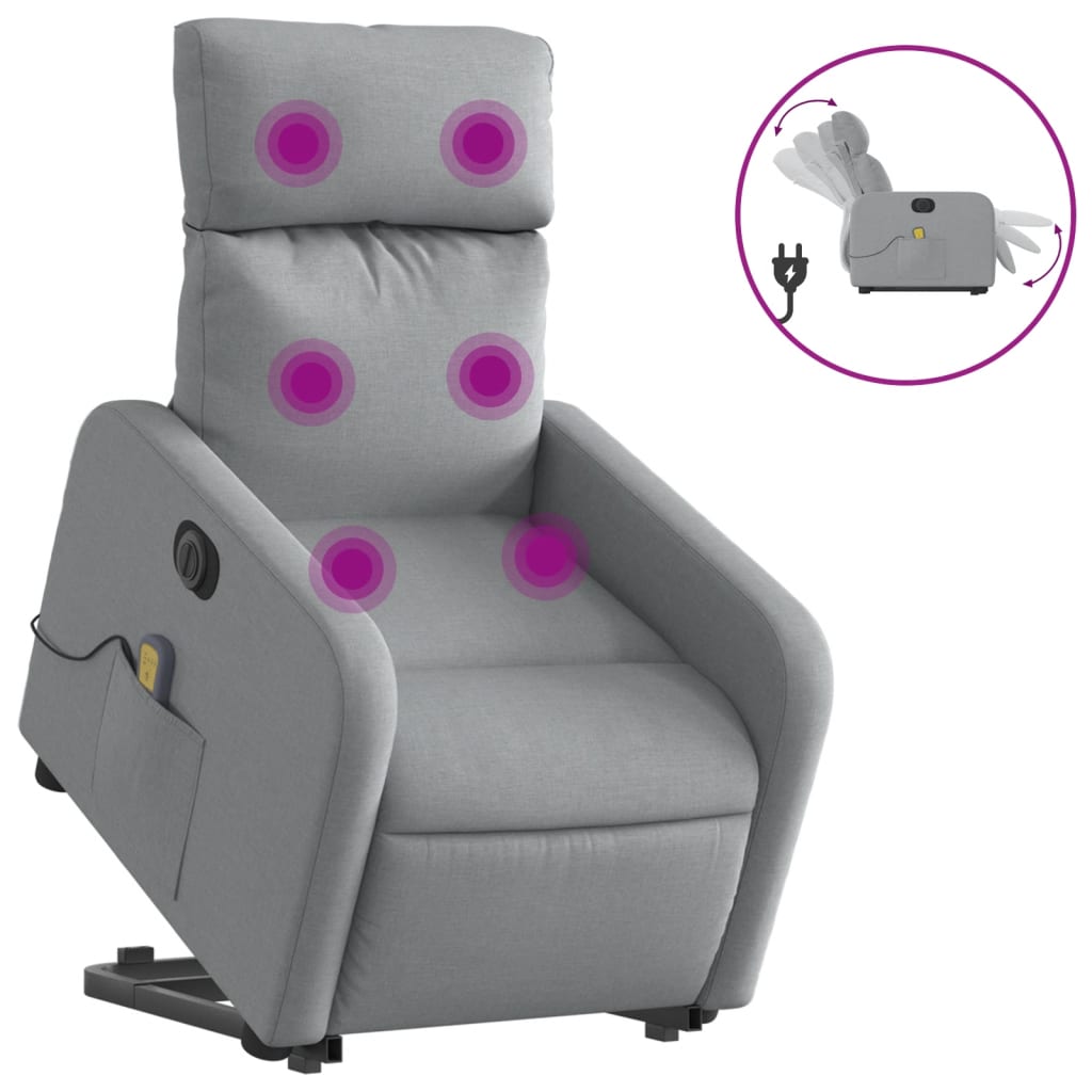 Sta-Op-Massagestoel Stof Lichtgrijs