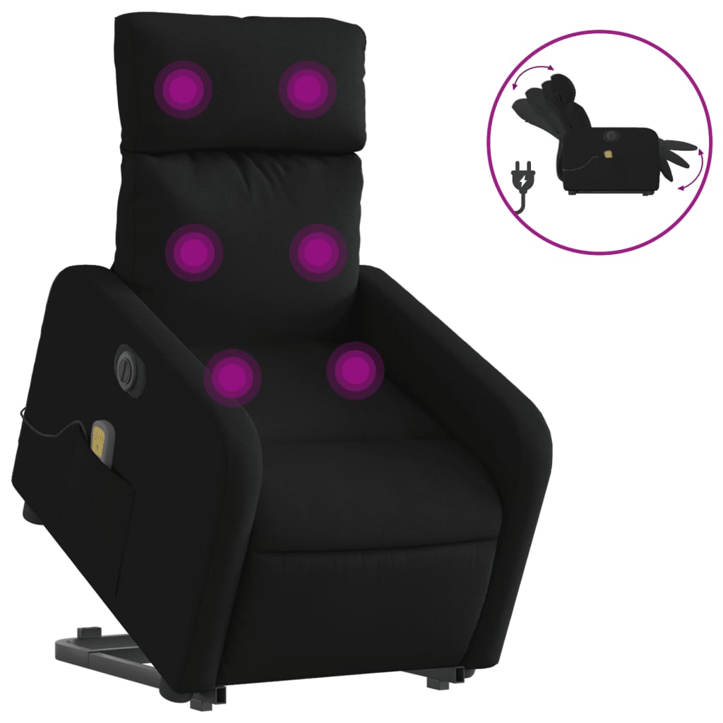 Sta-Op-Massagestoel Stof Zwart