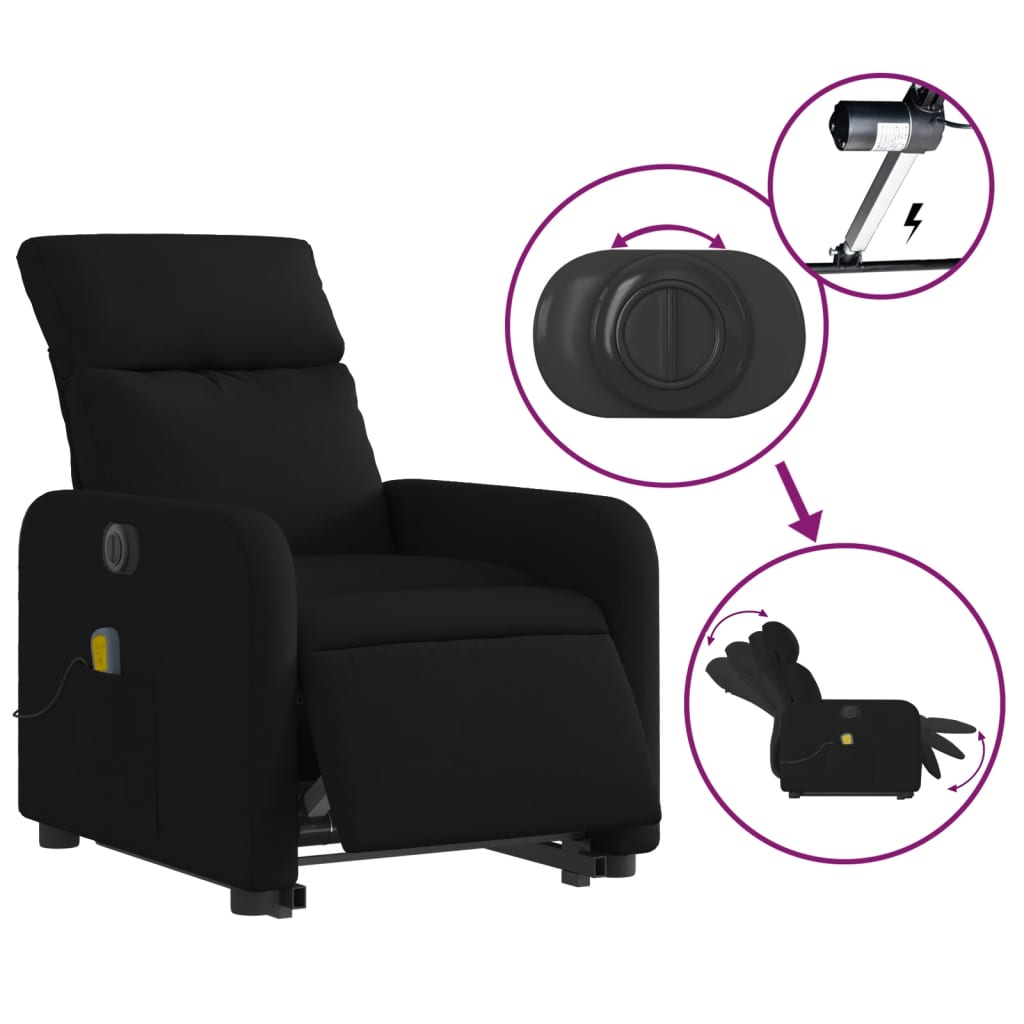 Sta-Op-Massagestoel Stof Zwart