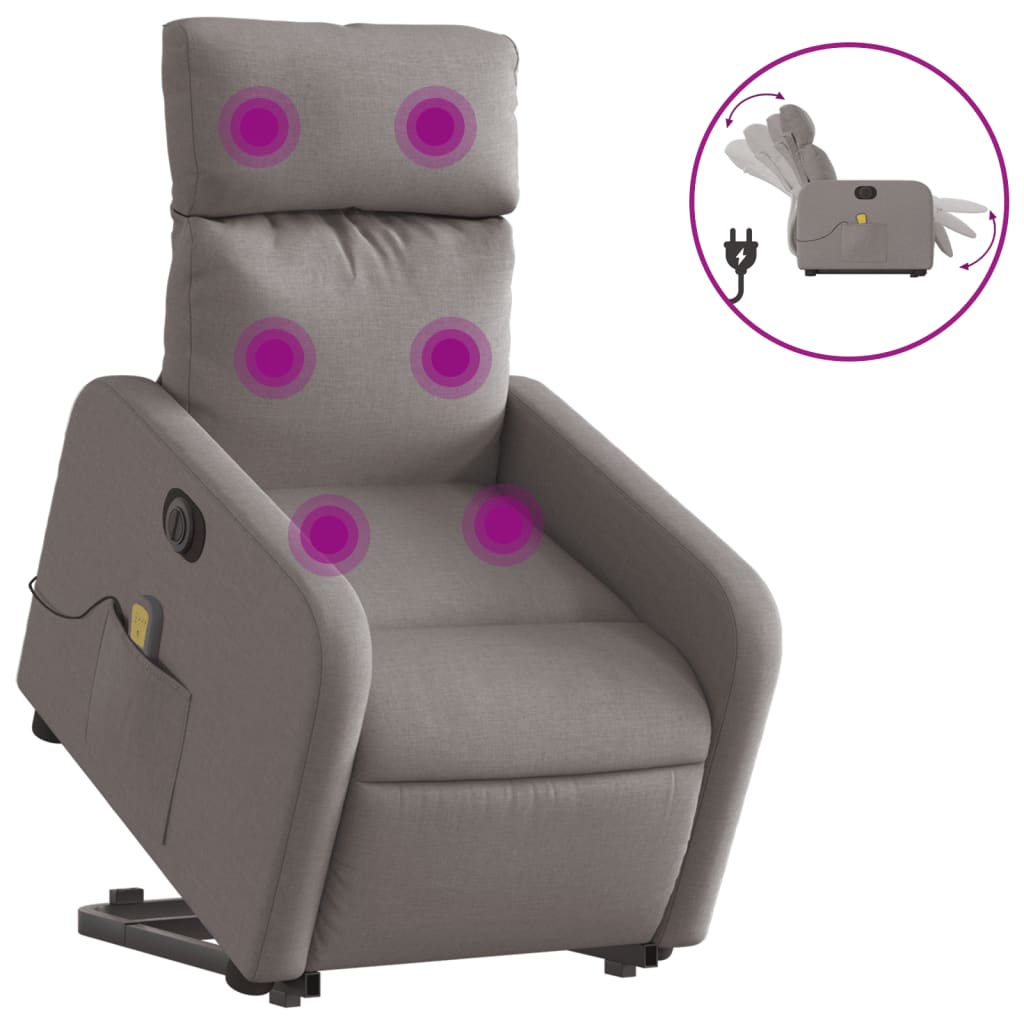 Sta-Op-Massagestoel Stof Taupe