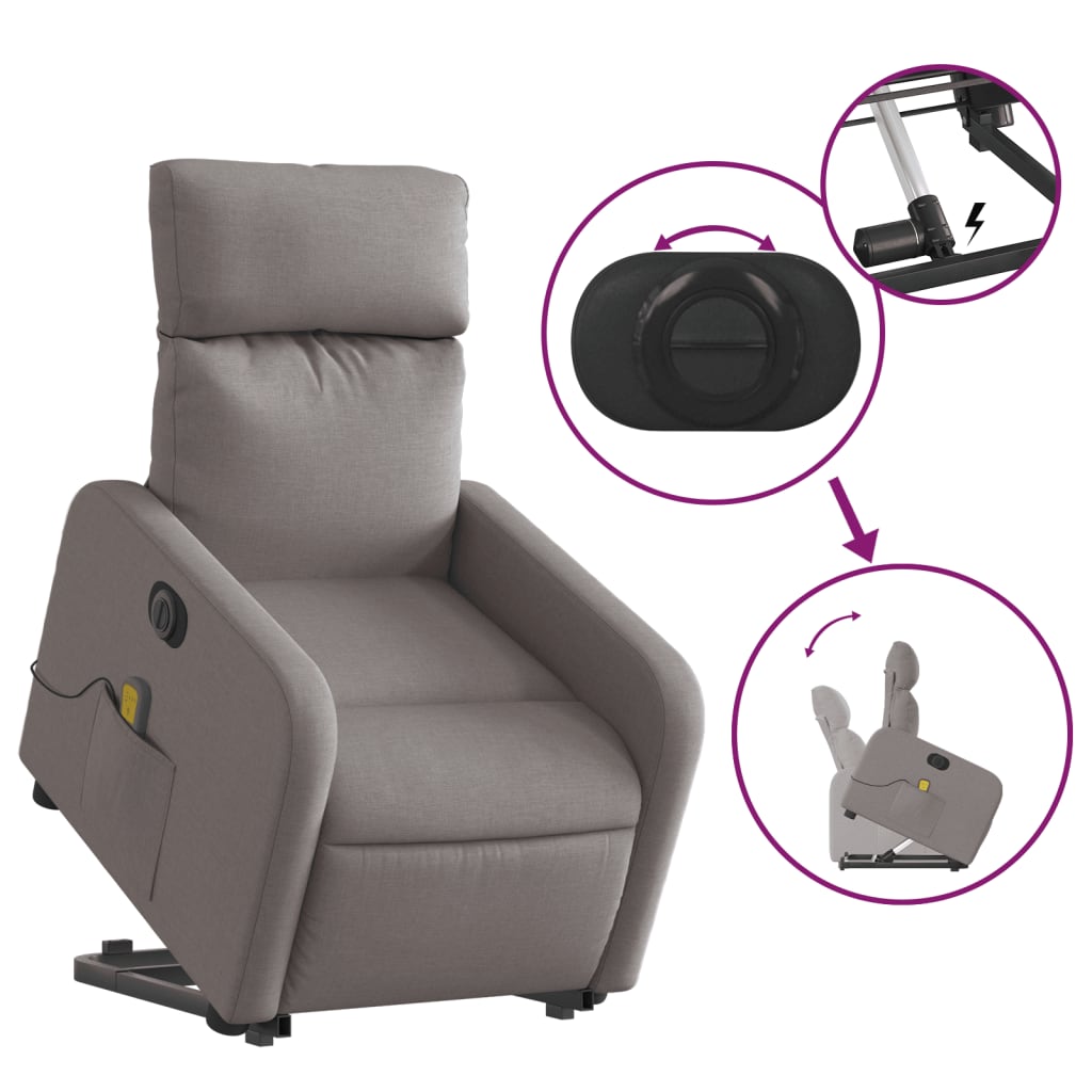 Sta-Op-Massagestoel Stof Taupe