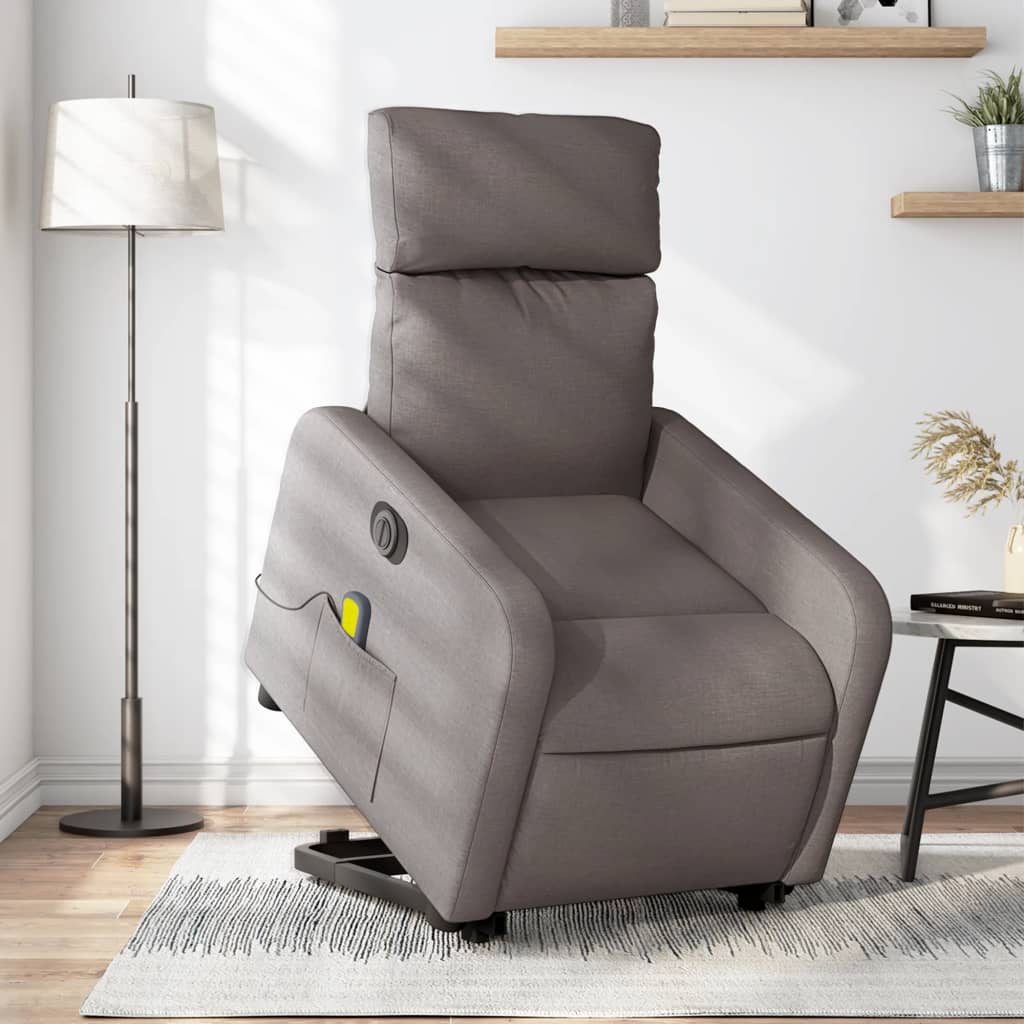 Sta-Op-Massagestoel Stof Taupe
