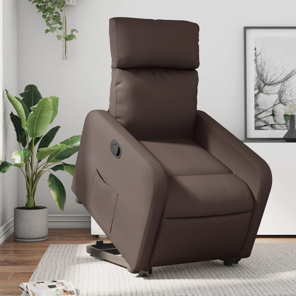 Sta-Op-Fauteuil Verstelbaar Kunstleer Bruin