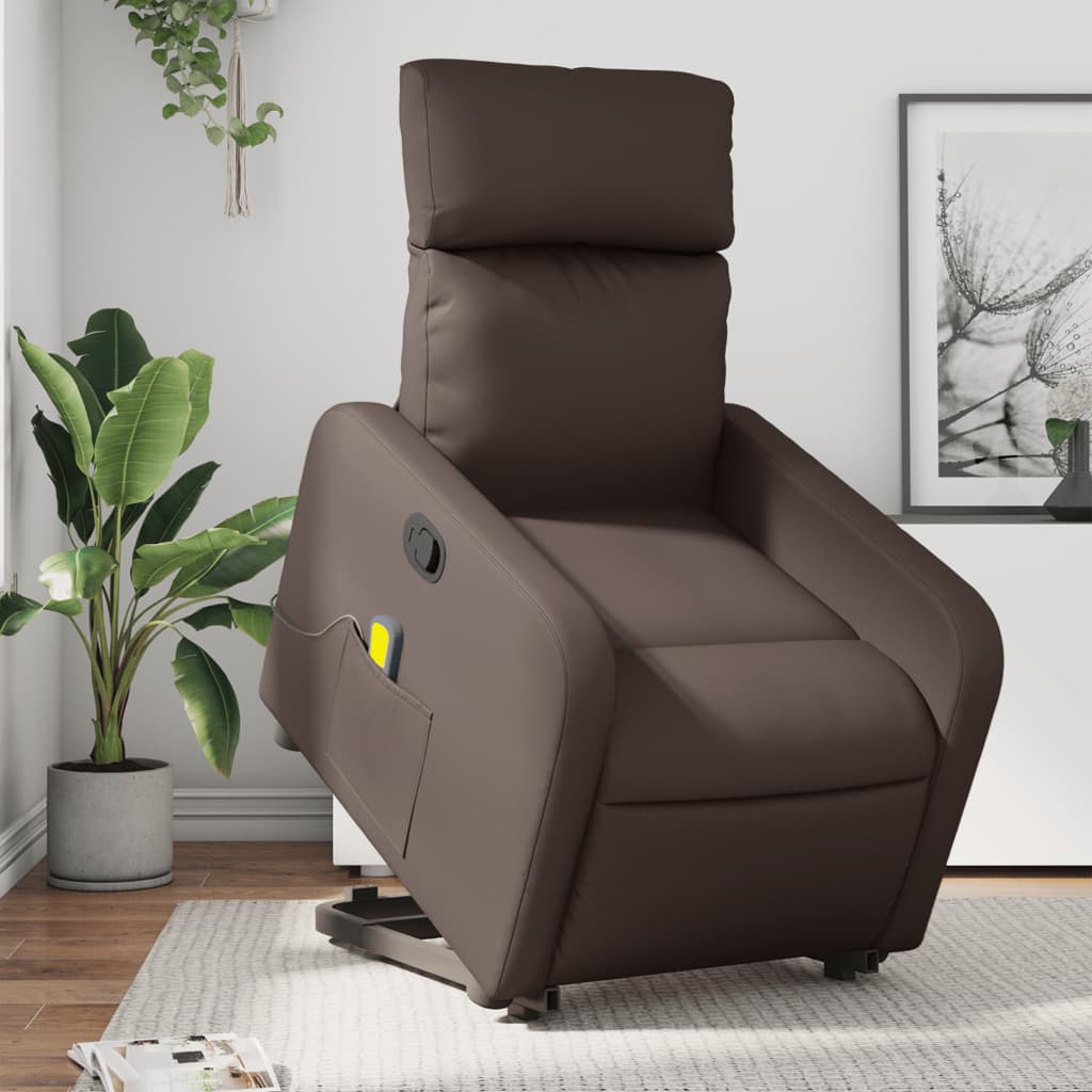 Sta-Op-Fauteuil Verstelbaar Kunstleer Bruin