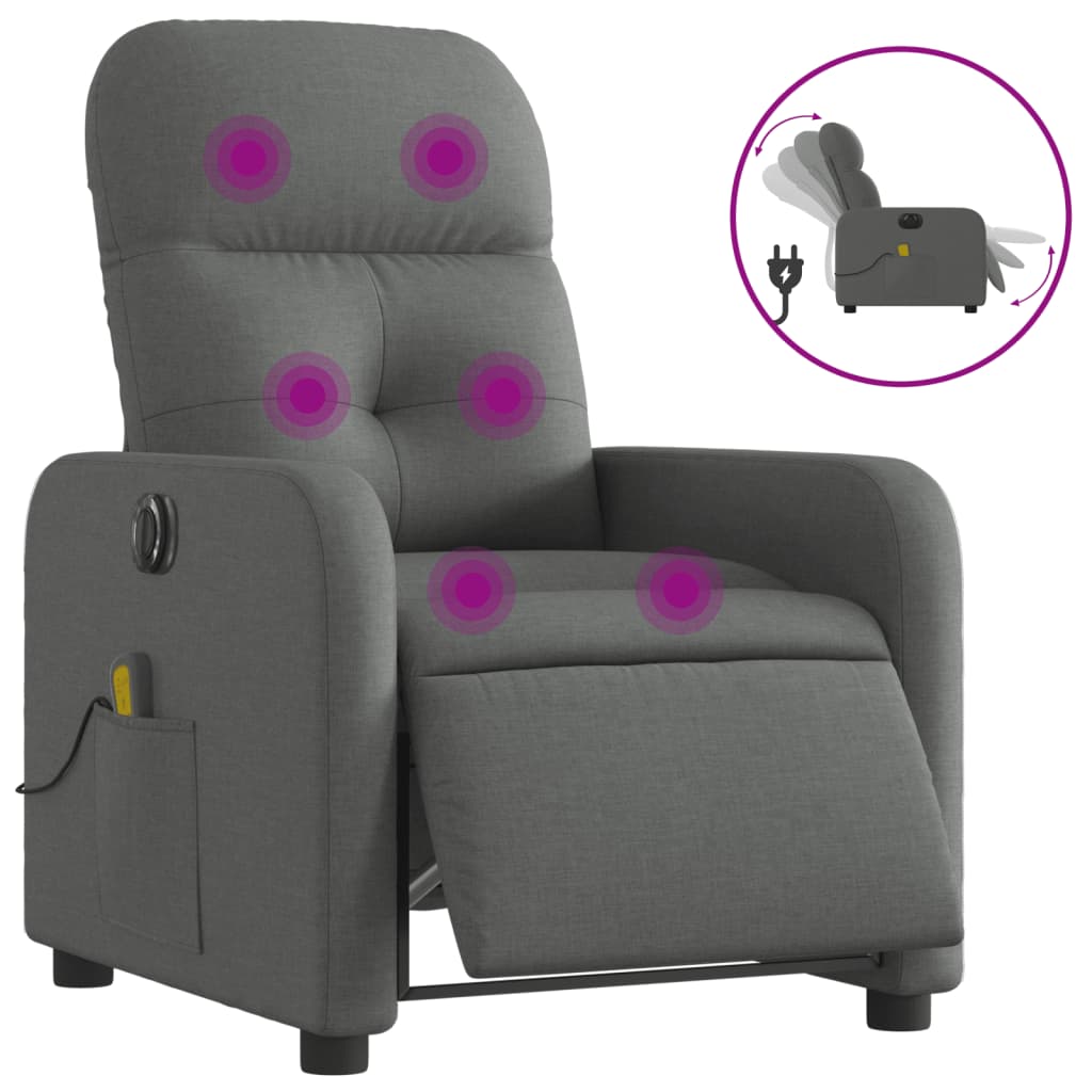 Massagestoel Stof Donkergrijs