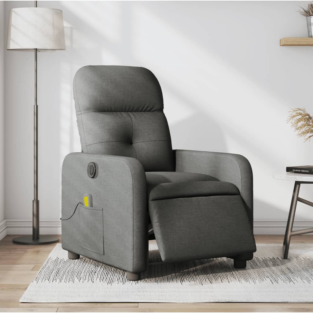 Massagestoel Stof Donkergrijs