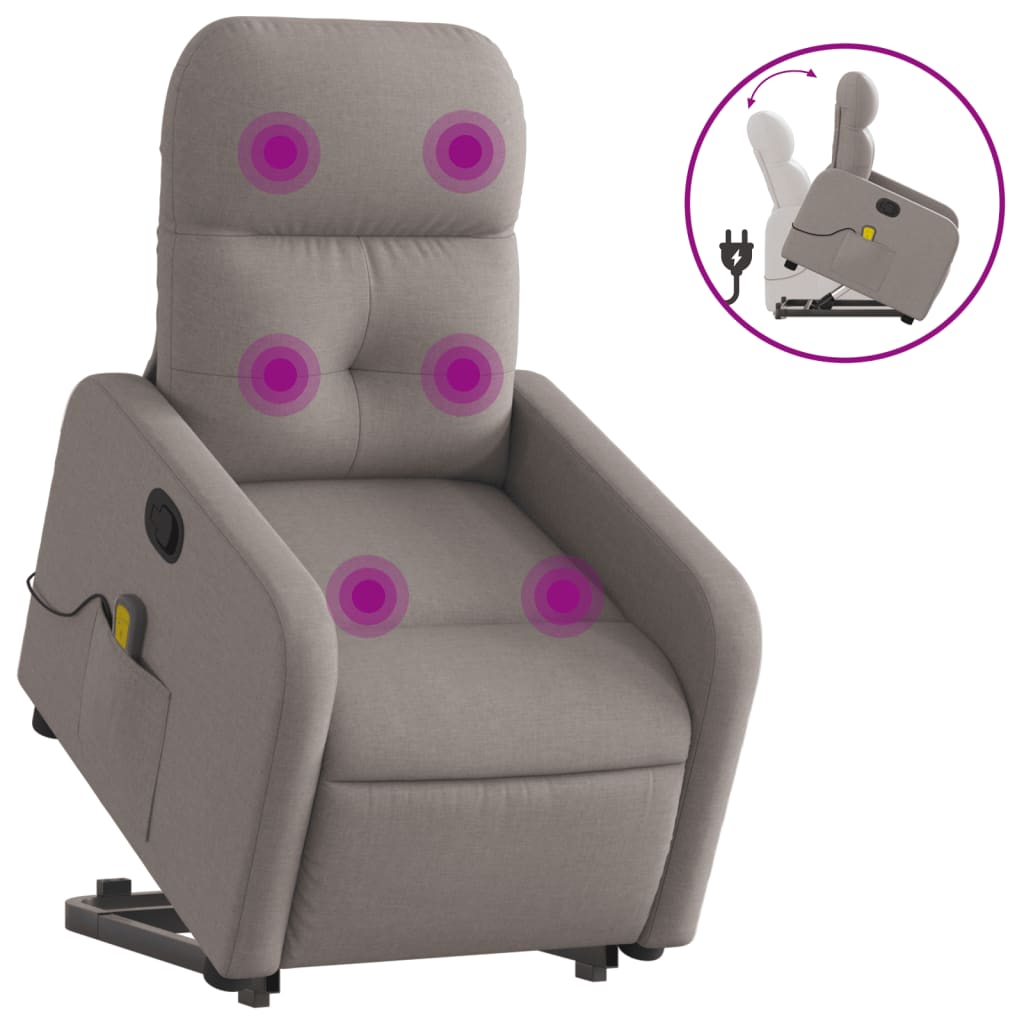 Sta-Op-Massagestoel Verstelbaar Stof Taupe