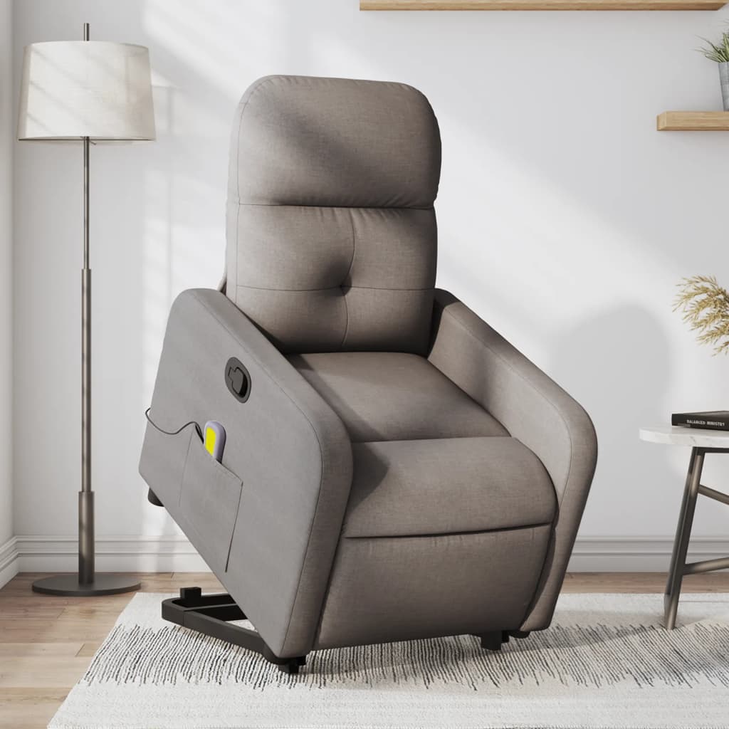 Sta-Op-Massagestoel Verstelbaar Stof Taupe