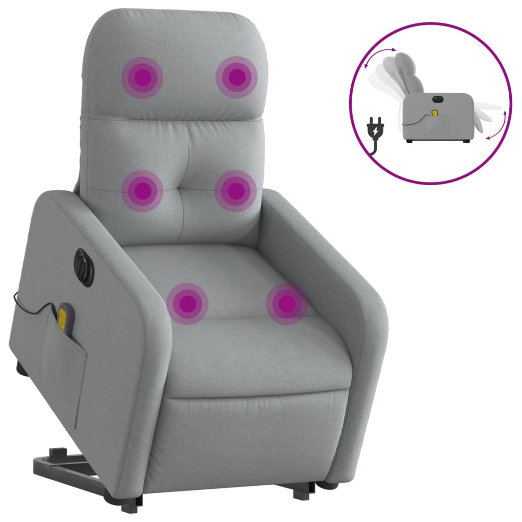 Sta-Op-Massagestoel Stof Lichtgrijs