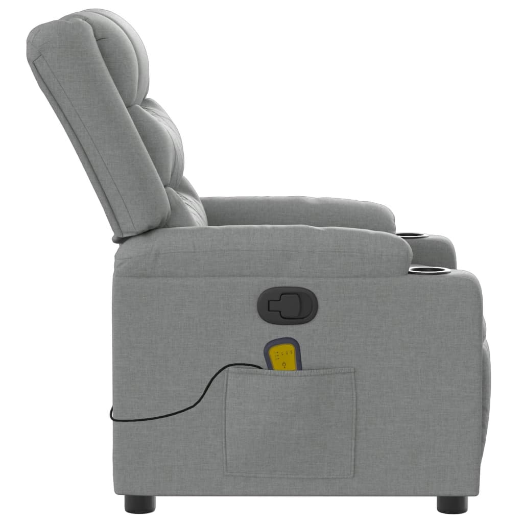 Massagestoel Lichtgrijze Stof