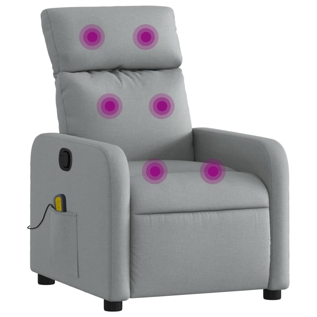 Massagestoel Lichtgrijze Stof