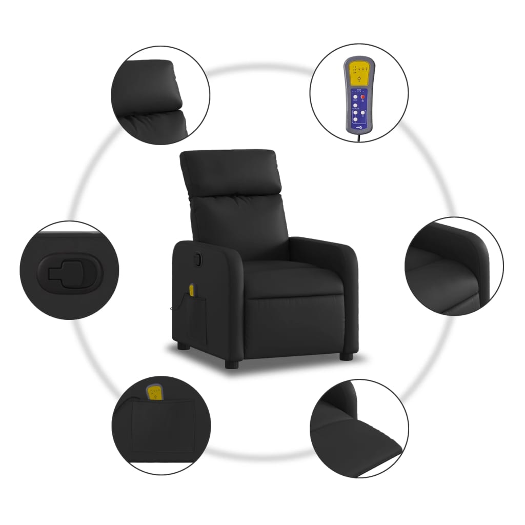 Massagestoel Kunstleer Zwart