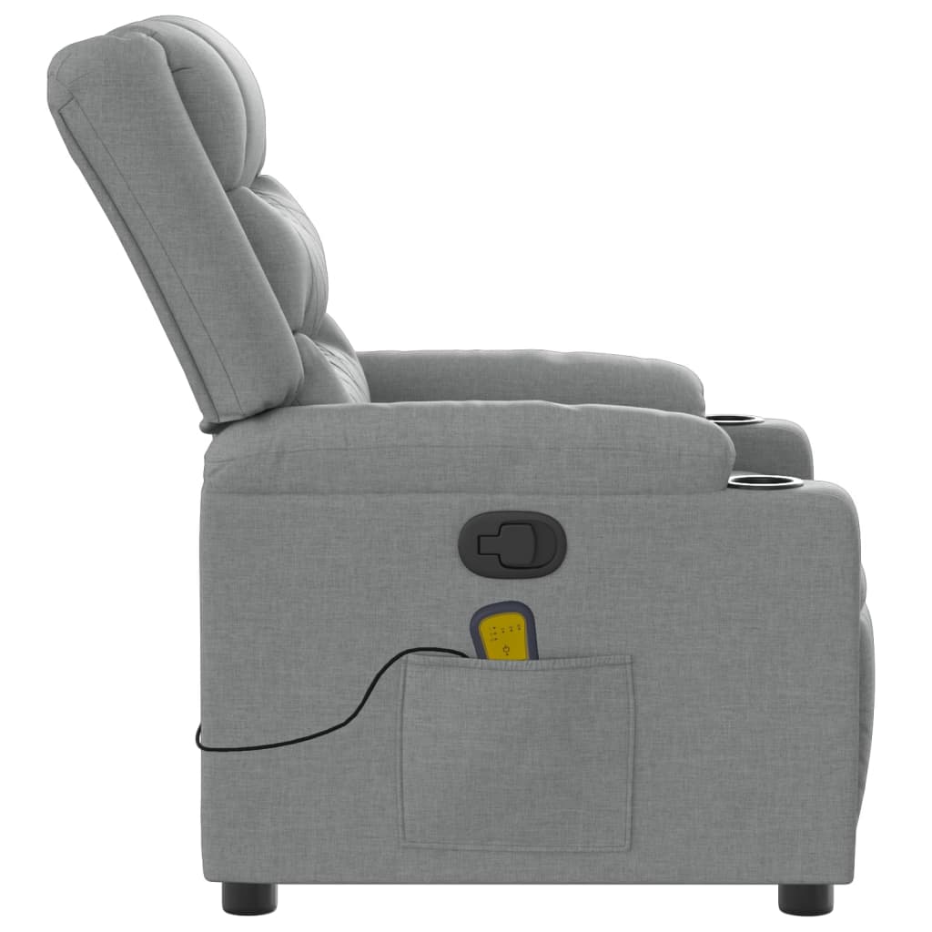 Massagestoel Lichtgrijze Stof