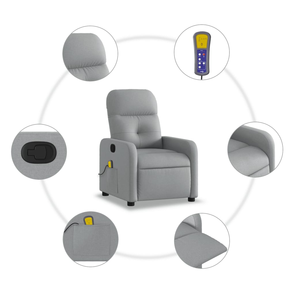 Massagestoel Met Lichtgrijze Stof