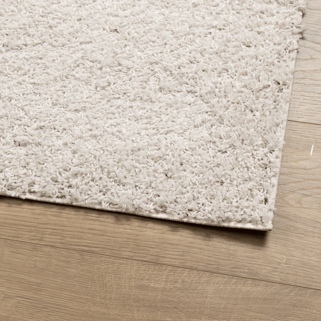 Vloerkleed Pamplona Shaggy Hoogpolig Modern Crème