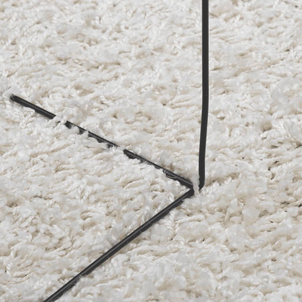 Vloerkleed Pamplona Shaggy Hoogpolig Modern Crème