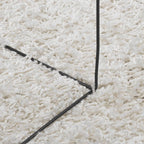 Vloerkleed Pamplona Shaggy Hoogpolig Modern Crème