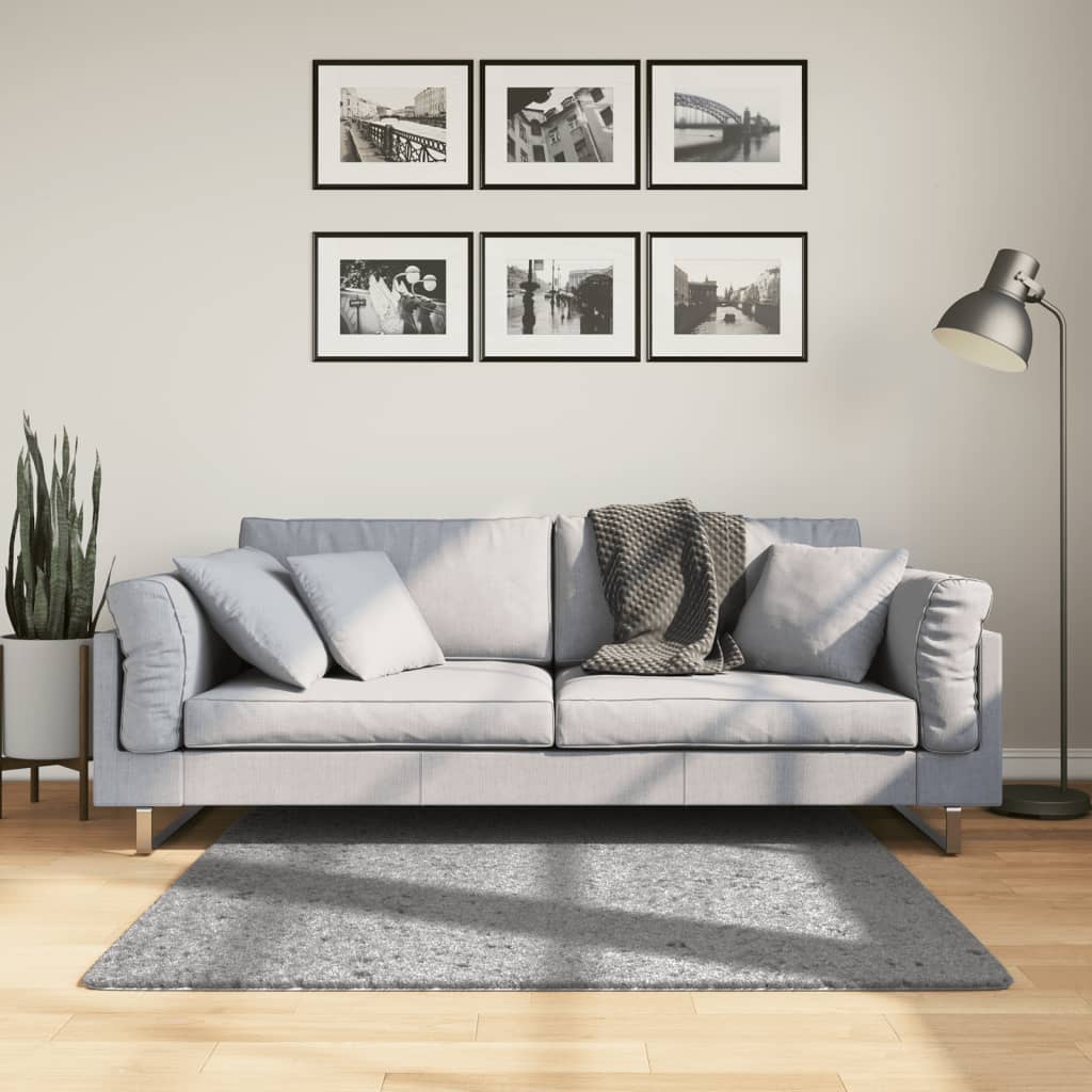 Vloerkleed Pamplona Shaggy Hoogpolig Modern Grijs