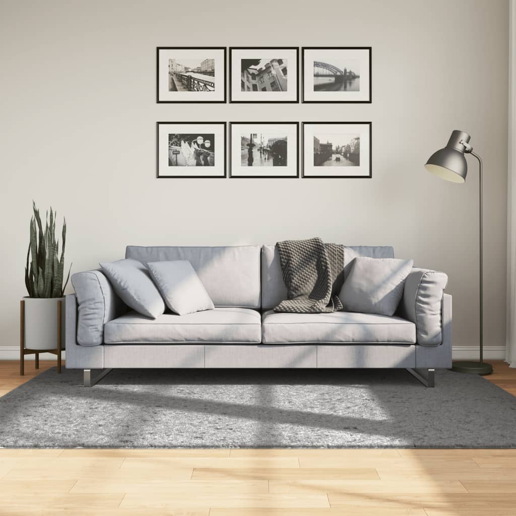 Vloerkleed Pamplona Shaggy Hoogpolig Modern Grijs