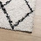 Vloerkleed Pamplona Shaggy Hoogpolig Crème En Crèmekleurig En Zwart