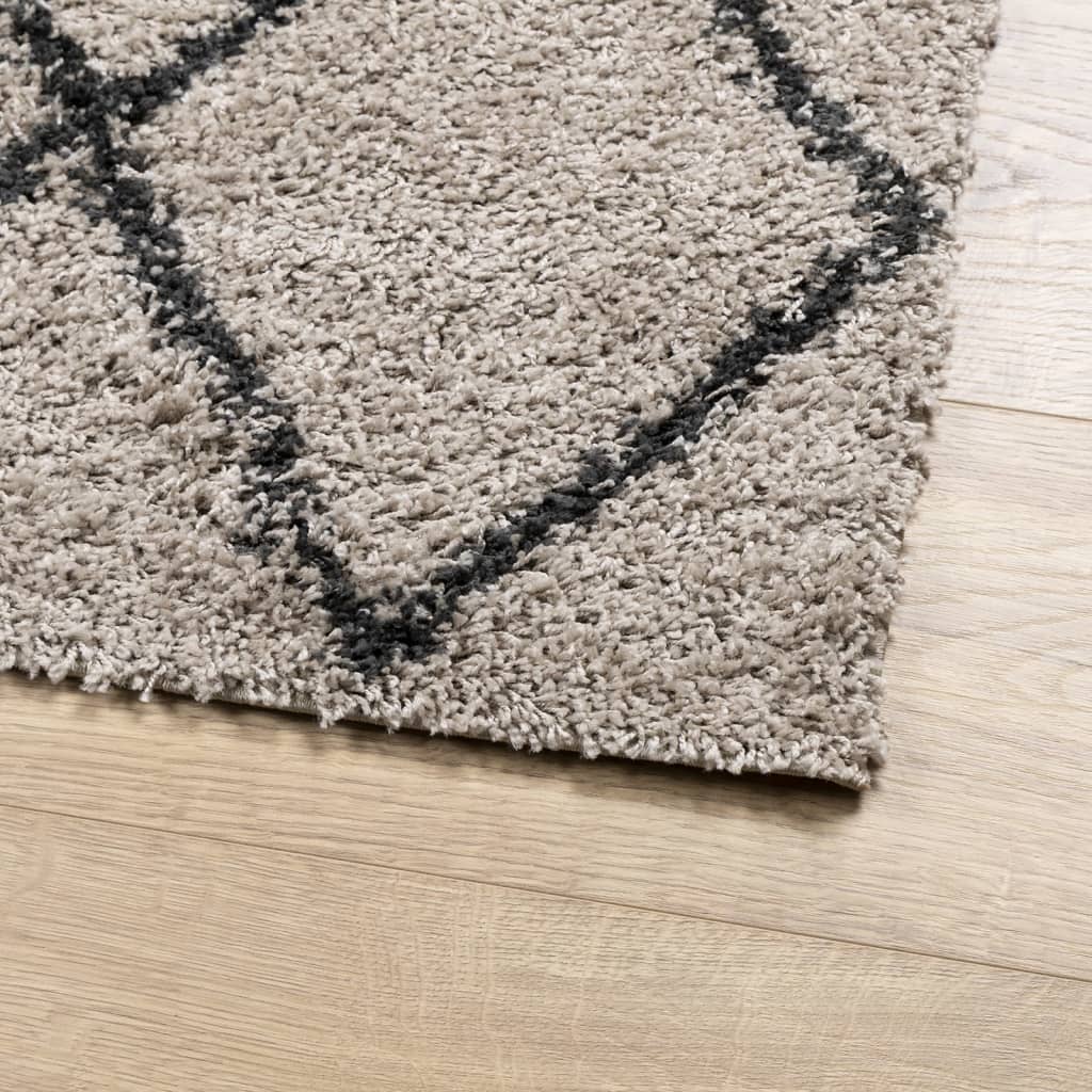 Vloerkleed Pamplona Shaggy Hoogpolig Beige En Antraciet