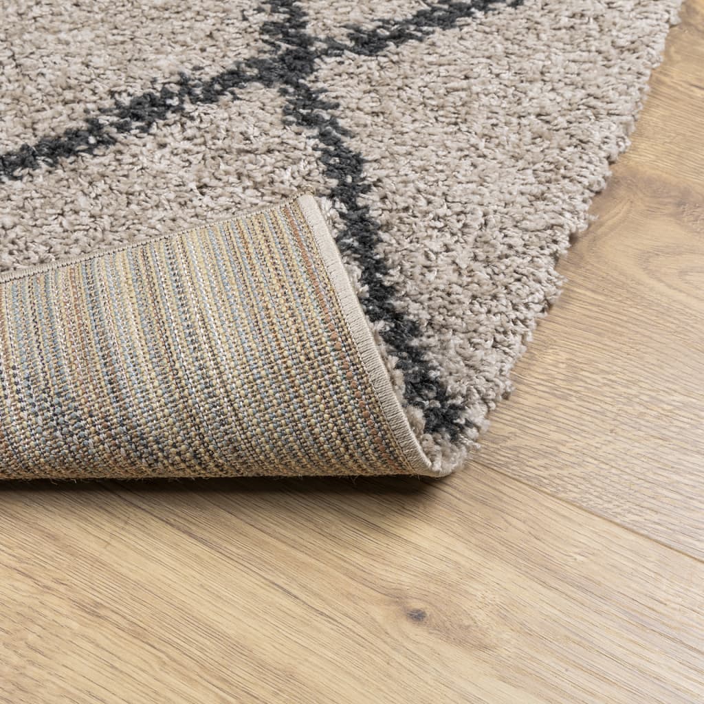Vloerkleed Pamplona Shaggy Hoogpolig Beige En Antraciet