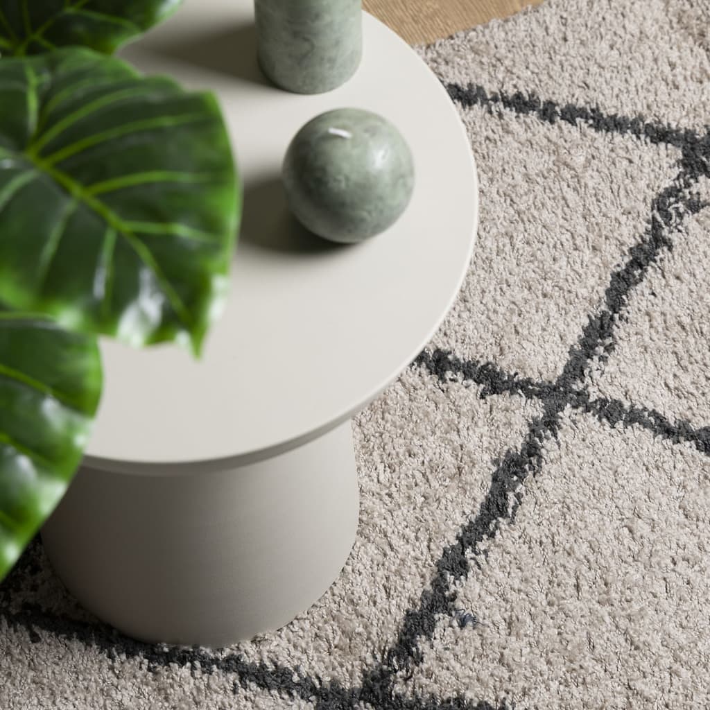Vloerkleed Pamplona Shaggy Hoogpolig Beige En Antraciet