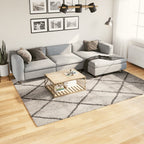 Vloerkleed Pamplona Shaggy Hoogpolig Beige En Antraciet